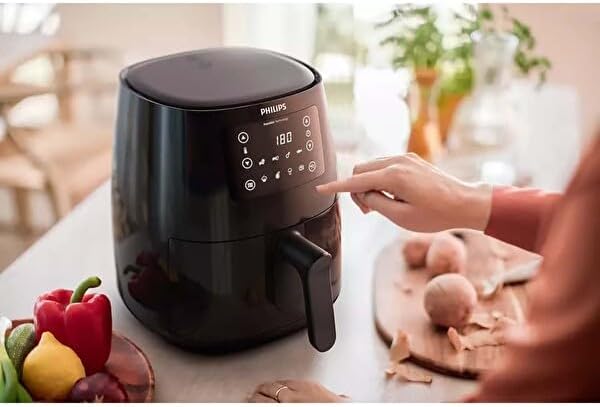 Philips 3000 Serisi Airfryer Large, Rapid Air Teknolojisi 4,1L, 7 Ayarlı Dokunmatik Ekran, Sıcak Tutma Özelliği, HomeID Uygulaması, Kullanımı ve Temizlemesi Kolay, HD9243/90