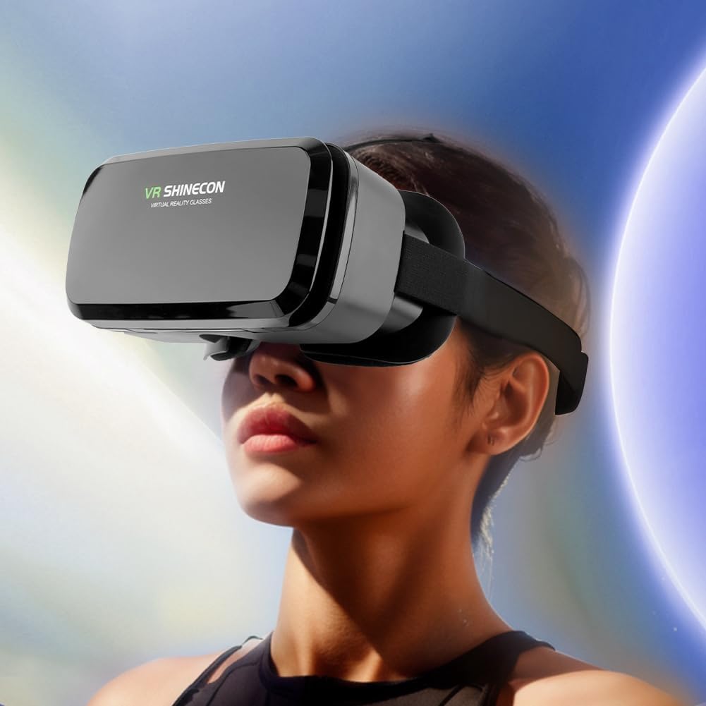 LVOERTUIG VR Headsets Virtual Reality Headsets for Phone Cell Phone 3D Glasses Helmets VR Goggles for TV Movies Video Games Support 4-6inches Mobile Screen,100° Large Viewing Angle(Black)