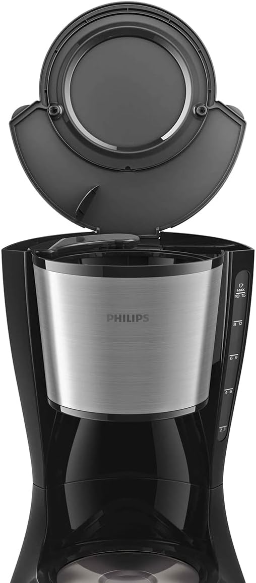 Philips HD7462/20 Kahve Makinesi, Cam Sürahi, 1.2L Kapasite, Makinede Yıkanabilir, 1000 W, Siyah, Metal