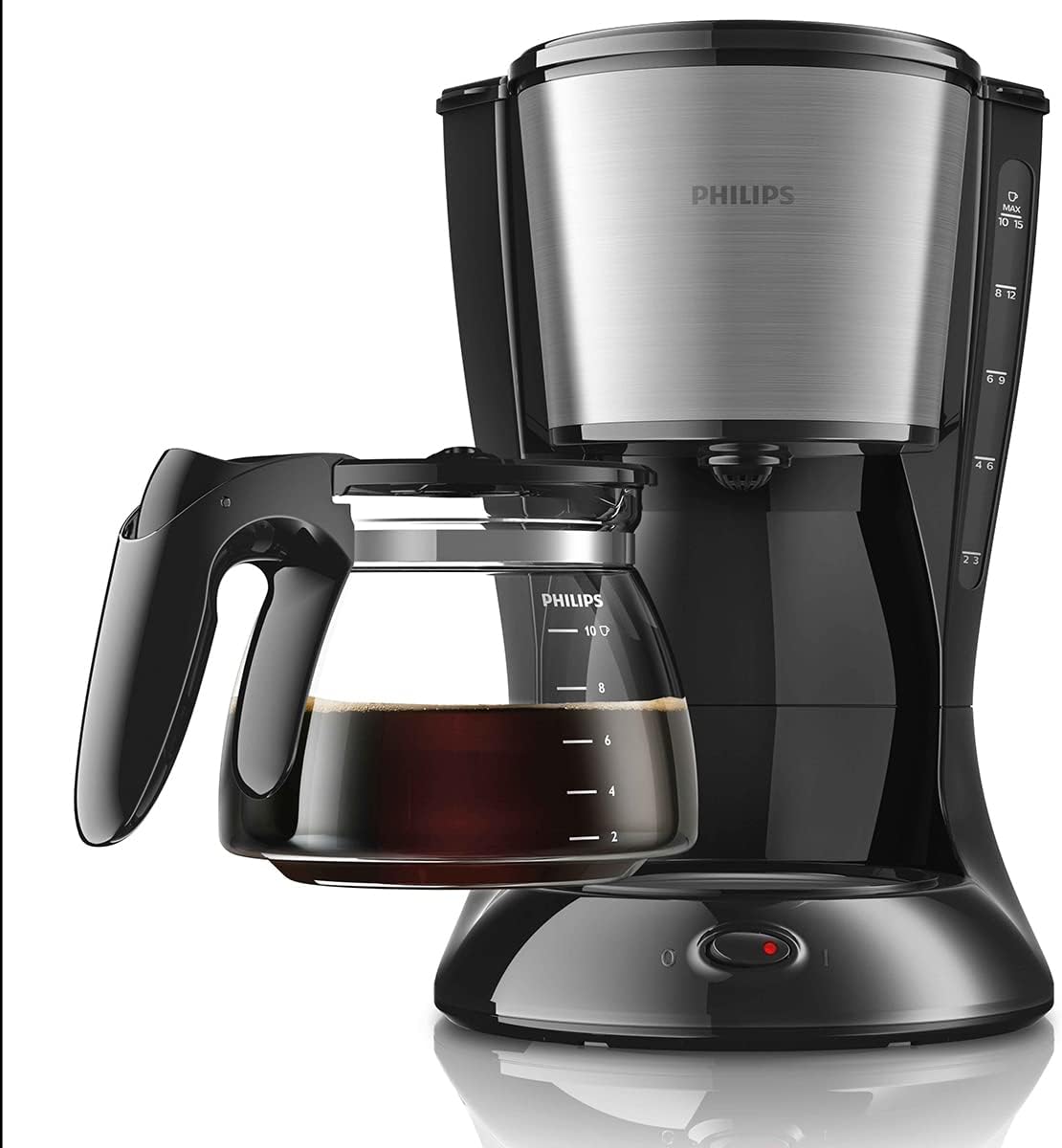 Philips HD7462/20 Kahve Makinesi, Cam Sürahi, 1.2L Kapasite, Makinede Yıkanabilir, 1000 W, Siyah, Metal