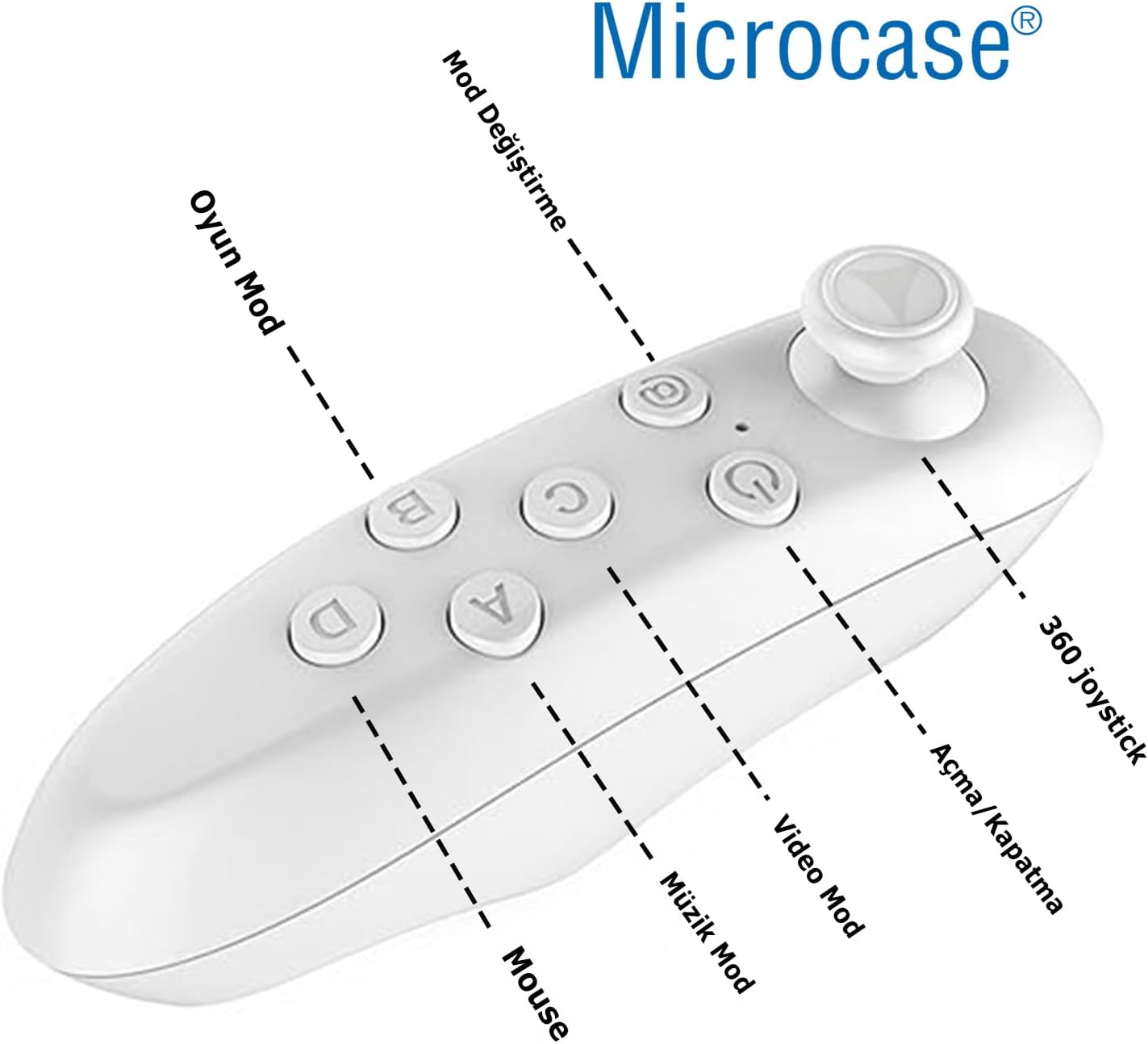 Microcase VRPARK J50 Bluetooth Kulaklıklı 3D Sanal Gerçeklik Gözlüğü+ VR Kablosuz Bluetooth Kumanda-AL4754