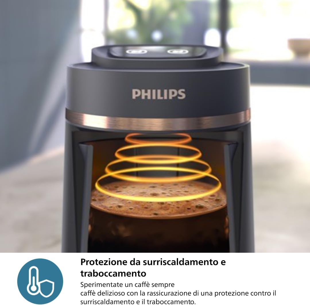 Philips 5000 Serisi Türk Kahvesi Makinesi, Közde Türk Kahvesi Pişirme Fonksiyonu, Kullanımı Kolay Dokunmatik Tuşlar, Siyah & Metal, HDA150/61