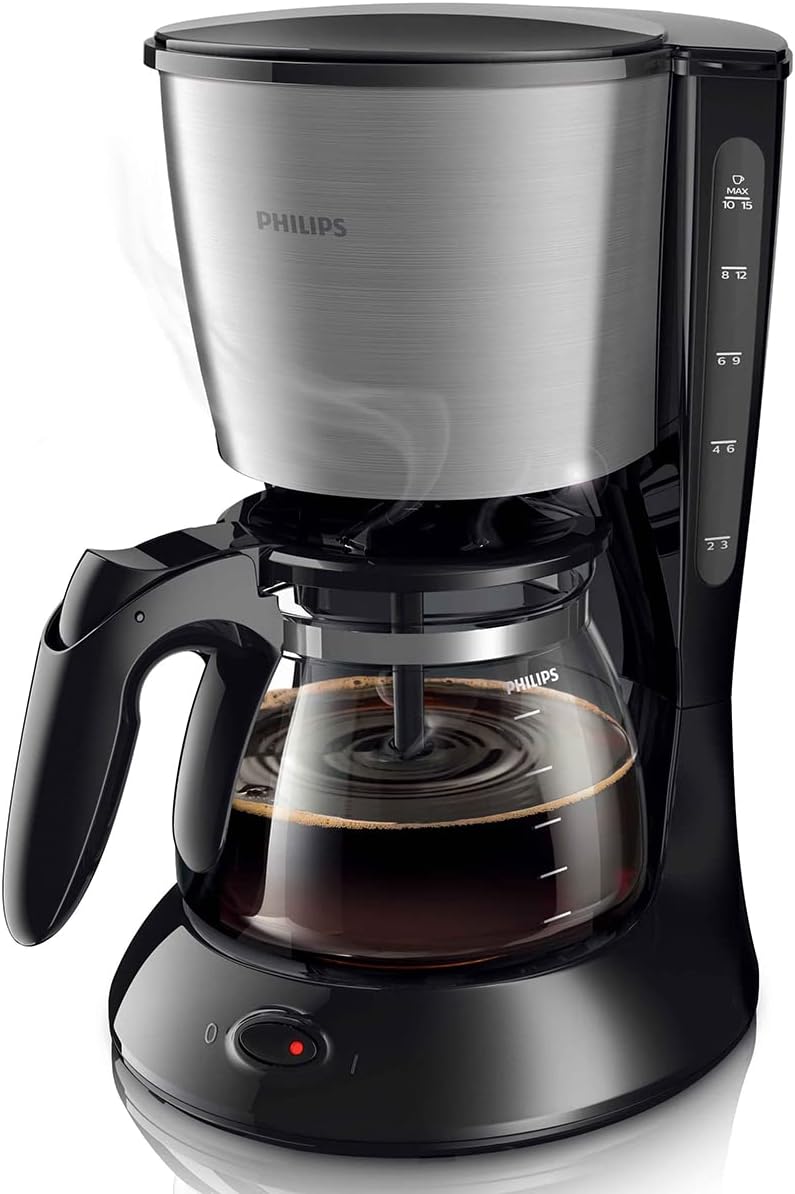 Philips HD7462/20 Kahve Makinesi, Cam Sürahi, 1.2L Kapasite, Makinede Yıkanabilir, 1000 W, Siyah, Metal