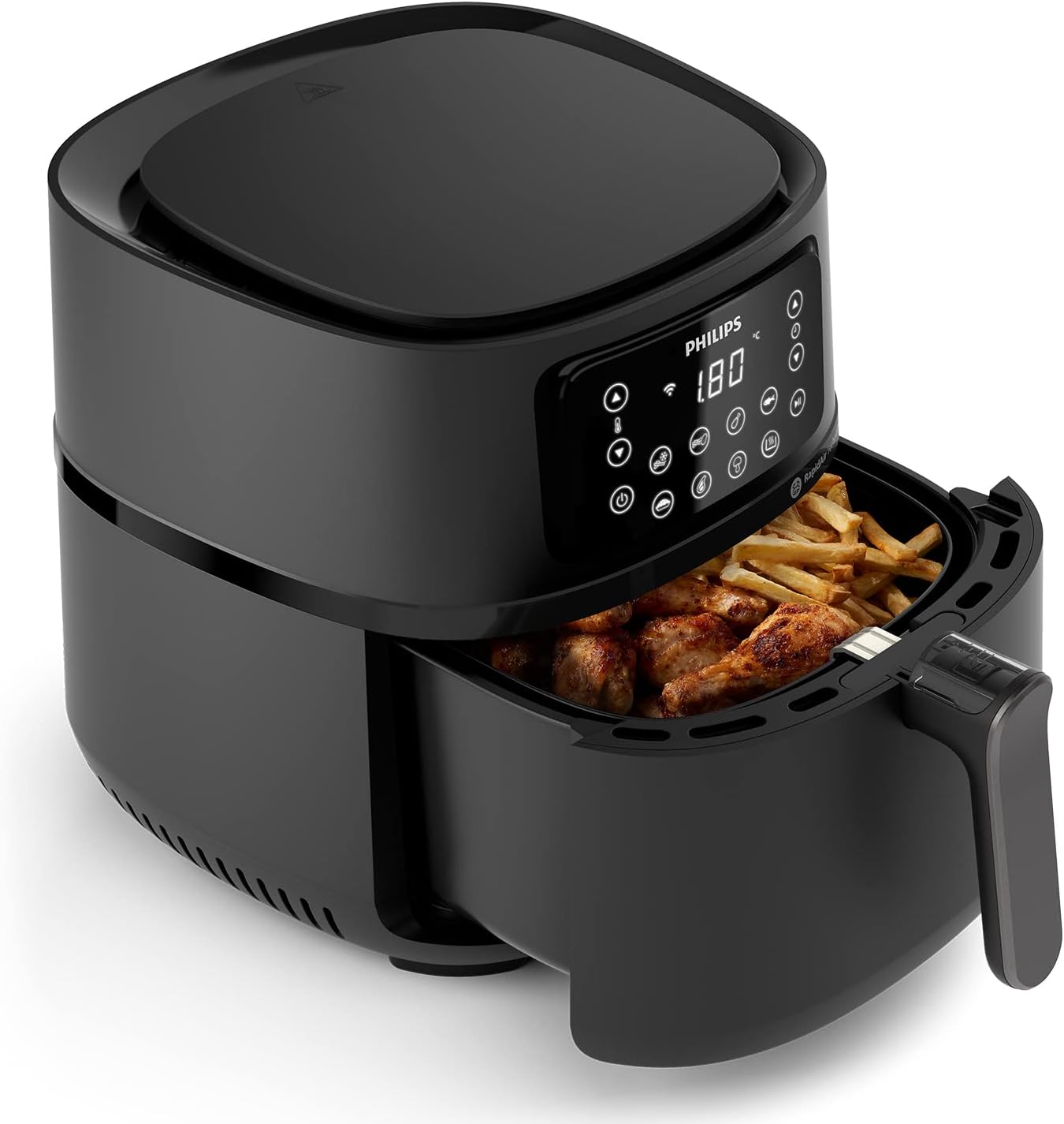 Philips 3000 Serisi Airfryer Large, Rapid Air Teknolojisi 4,1L, 7 Ayarlı Dokunmatik Ekran, Sıcak Tutma Özelliği, HomeID Uygulaması, Kullanımı ve Temizlemesi Kolay, HD9243/90