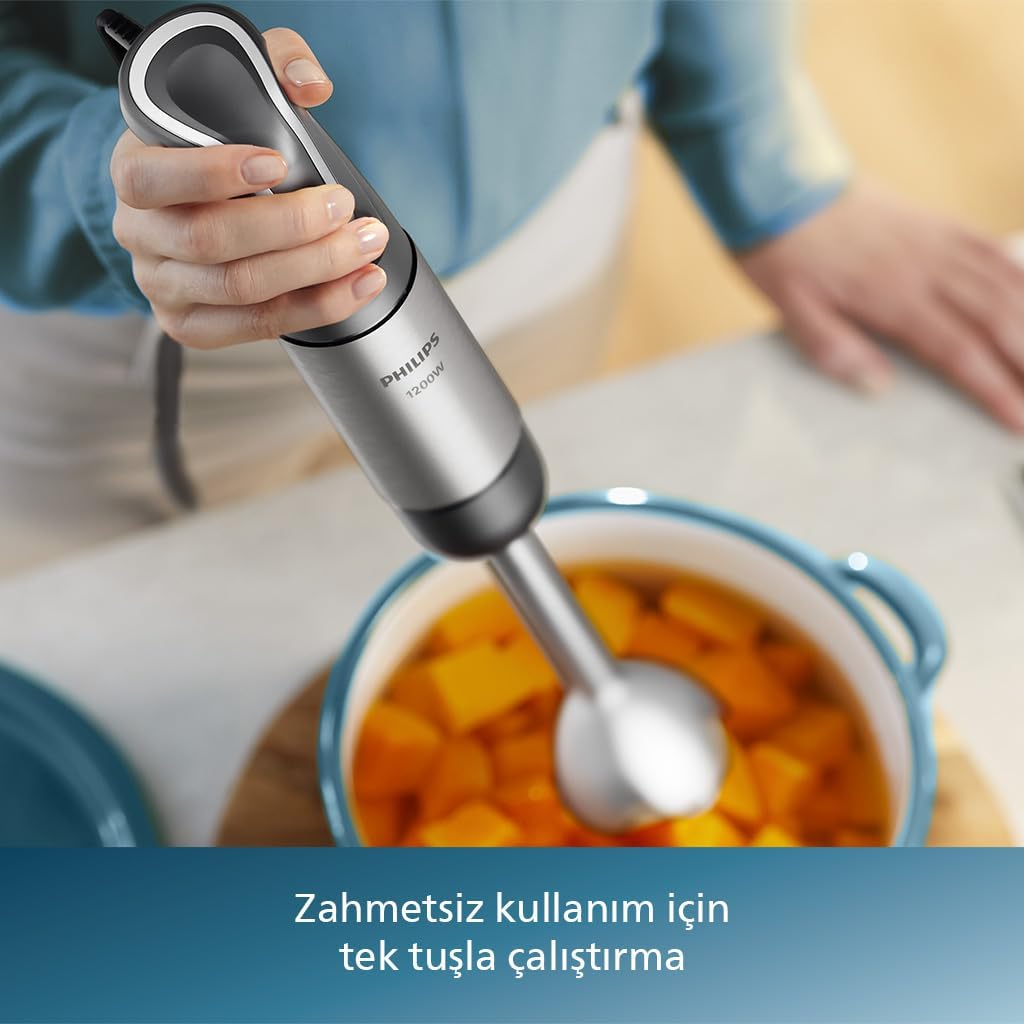 Blender Seti 1200 W, SpeedTrigger Teknolojisi, 1,7 L mutfak robotu aksesuarı, 0,5L kapasiteli BPA içermeyen hazne, Pişirme ayarları için çift çırpıcı aksesuarı, HR2695/01