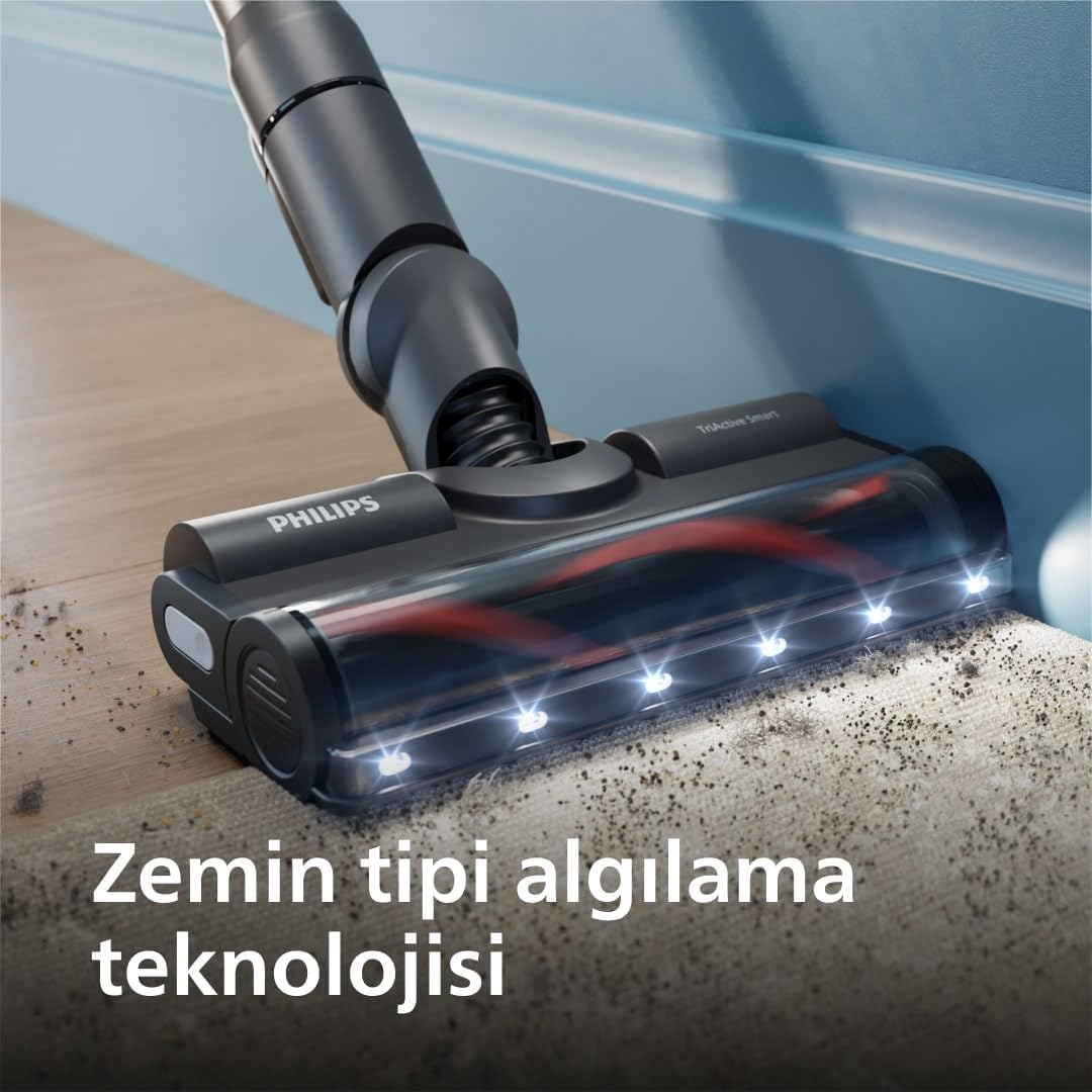 Philips 7000 Serisi Aqua 25.2 V Kablosuz Dik Süpürge, PowerCyclone 12, TriActive Akıllı Başlık, 80 dk'ya kadar Şarj, 3 Aşamalı Filtreleme, XC7053/01
