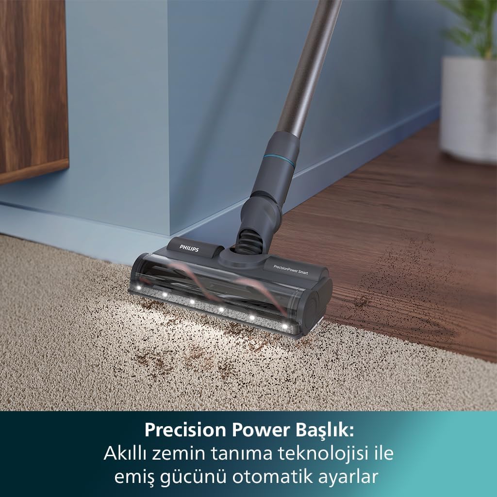Philips 7000 Serisi Aqua 25.2 V Kablosuz Dik Süpürge, PowerCyclone 12, TriActive Akıllı Başlık, 80 dk'ya kadar Şarj, 3 Aşamalı Filtreleme, XC7053/01