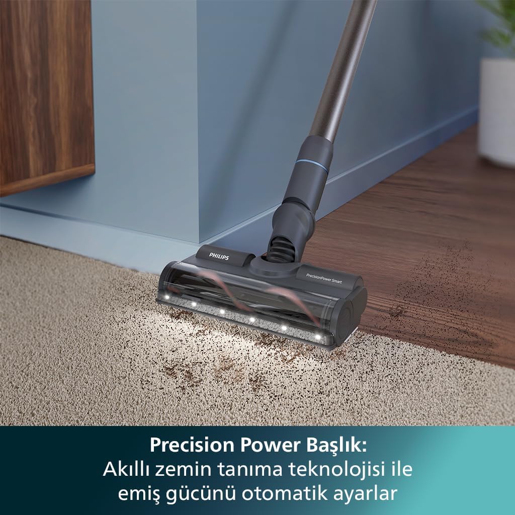Philips 7000 Serisi Aqua 25.2 V Kablosuz Dik Süpürge, PowerCyclone 12, TriActive Akıllı Başlık, 80 dk'ya kadar Şarj, 3 Aşamalı Filtreleme, XC7053/01