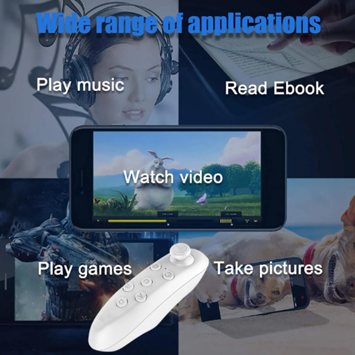 Microcase VRPARK J50 Bluetooth Kulaklıklı 3D Sanal Gerçeklik Gözlüğü+ VR Kablosuz Bluetooth Kumanda-AL4754