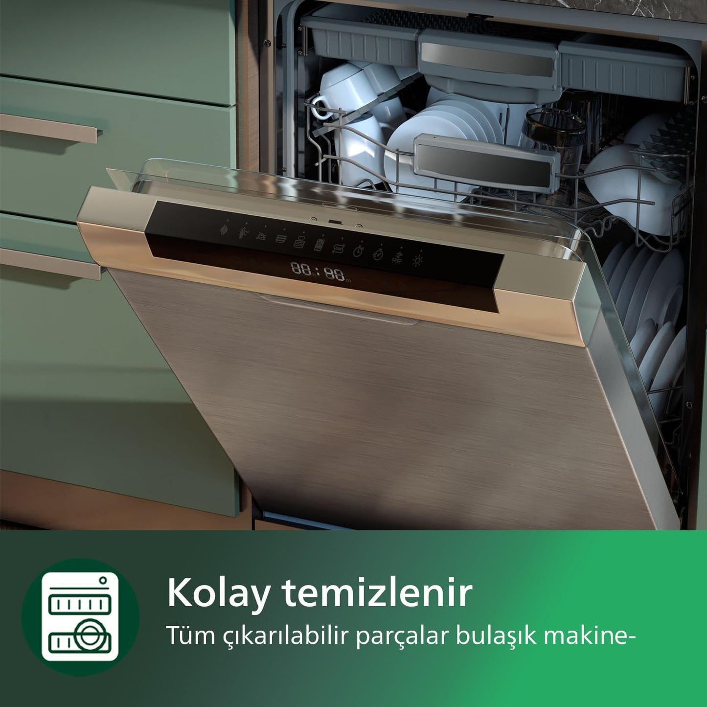 Philips 3000 Serisi Airfryer Large, Rapid Air Teknolojisi 4,1L, 7 Ayarlı Dokunmatik Ekran, Sıcak Tutma Özelliği, HomeID Uygulaması, Kullanımı ve Temizlemesi Kolay, HD9243/90