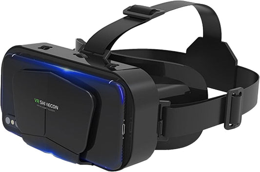 Edinber Başa monte edilmiş 3D sanal gerçeklik gözlüğü, Android, Windows ve iOS akıllı telefonlar ile uyumlu, 3,5 - 7,25 inç, siyah