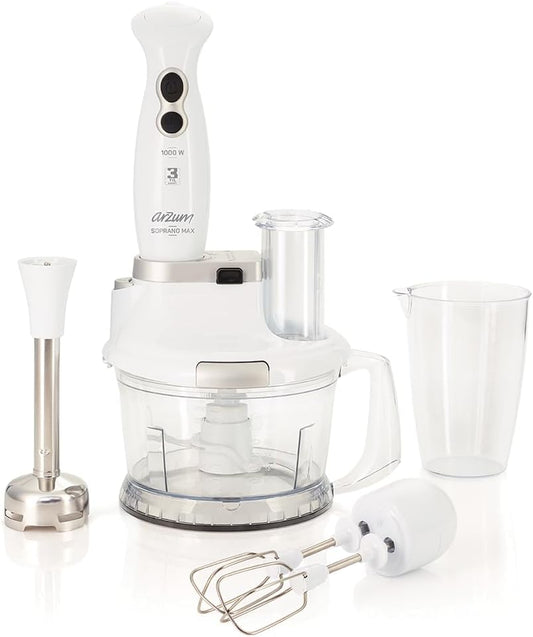 Arzum AR1004 Blender Seti, 800ml ve 1.5L Hazne, 1000W, Beyaz