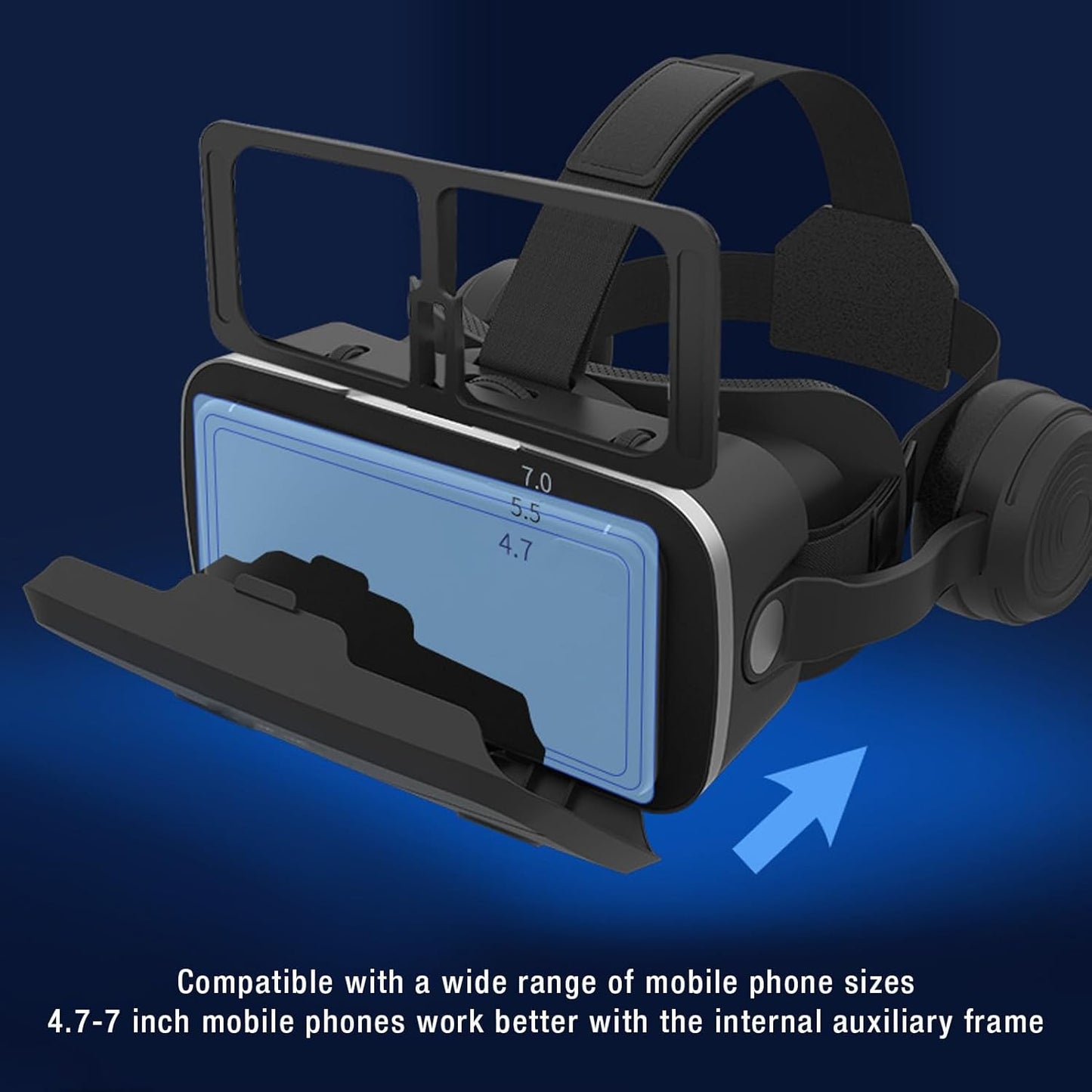 Sanal Gerçeklik Gözlükleri, Video Oyunları Için 4.7 Ila 7 Inçlik Bir Telefon Için Rahat Bir ışıkla 3D VR 3D Kulaklık TV Filmleri