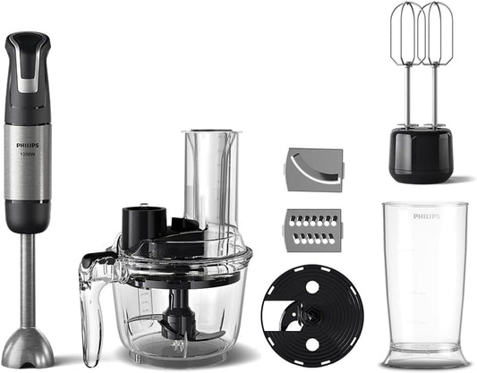 Blender Seti 1200 W, SpeedTrigger Teknolojisi, 1,7 L mutfak robotu aksesuarı, 0,5L kapasiteli BPA içermeyen hazne, Pişirme ayarları için çift çırpıcı aksesuarı, HR2695/01