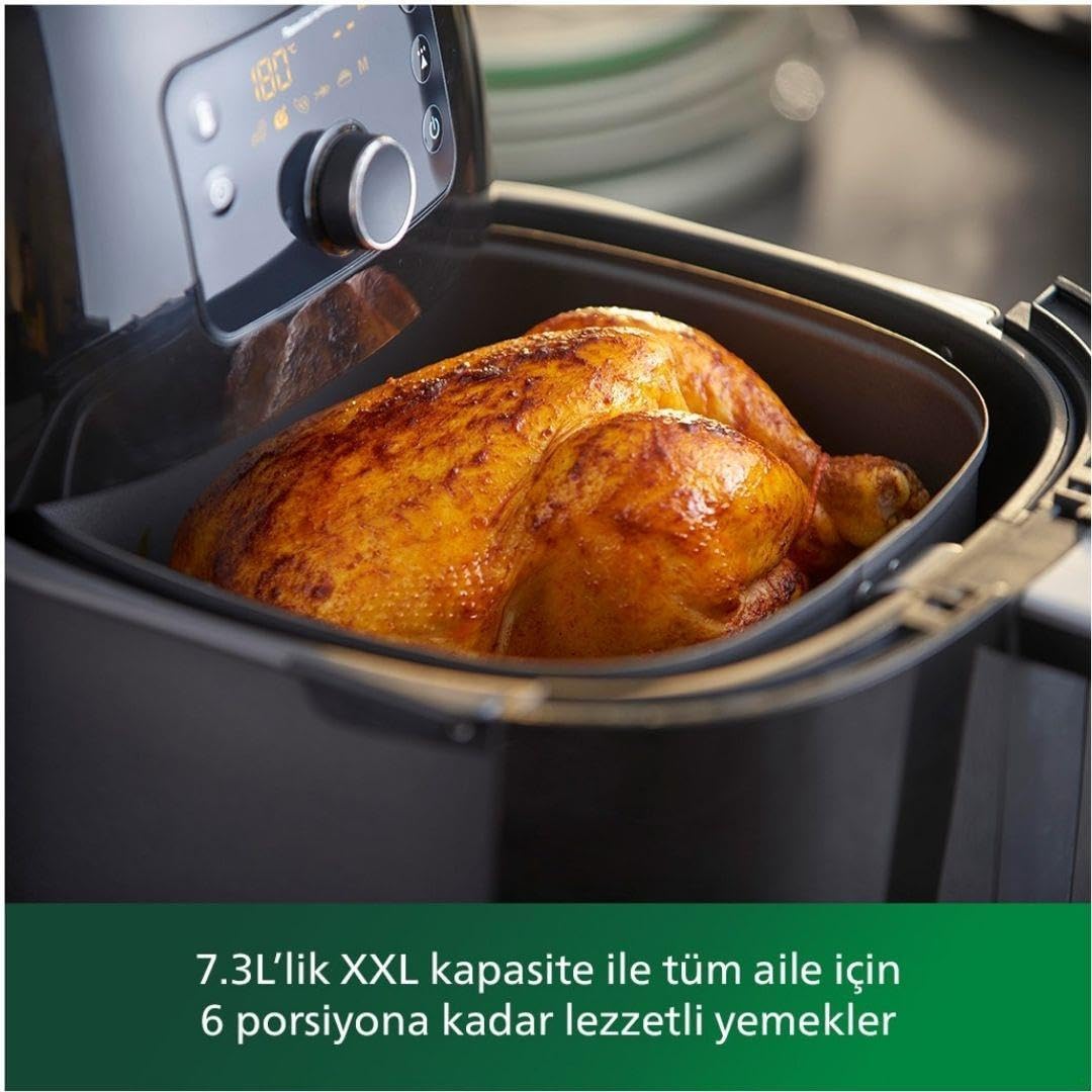 Philips 3000 Serisi Airfryer Large, Rapid Air Teknolojisi 4,1L, 7 Ayarlı Dokunmatik Ekran, Sıcak Tutma Özelliği, HomeID Uygulaması, Kullanımı ve Temizlemesi Kolay, HD9243/90