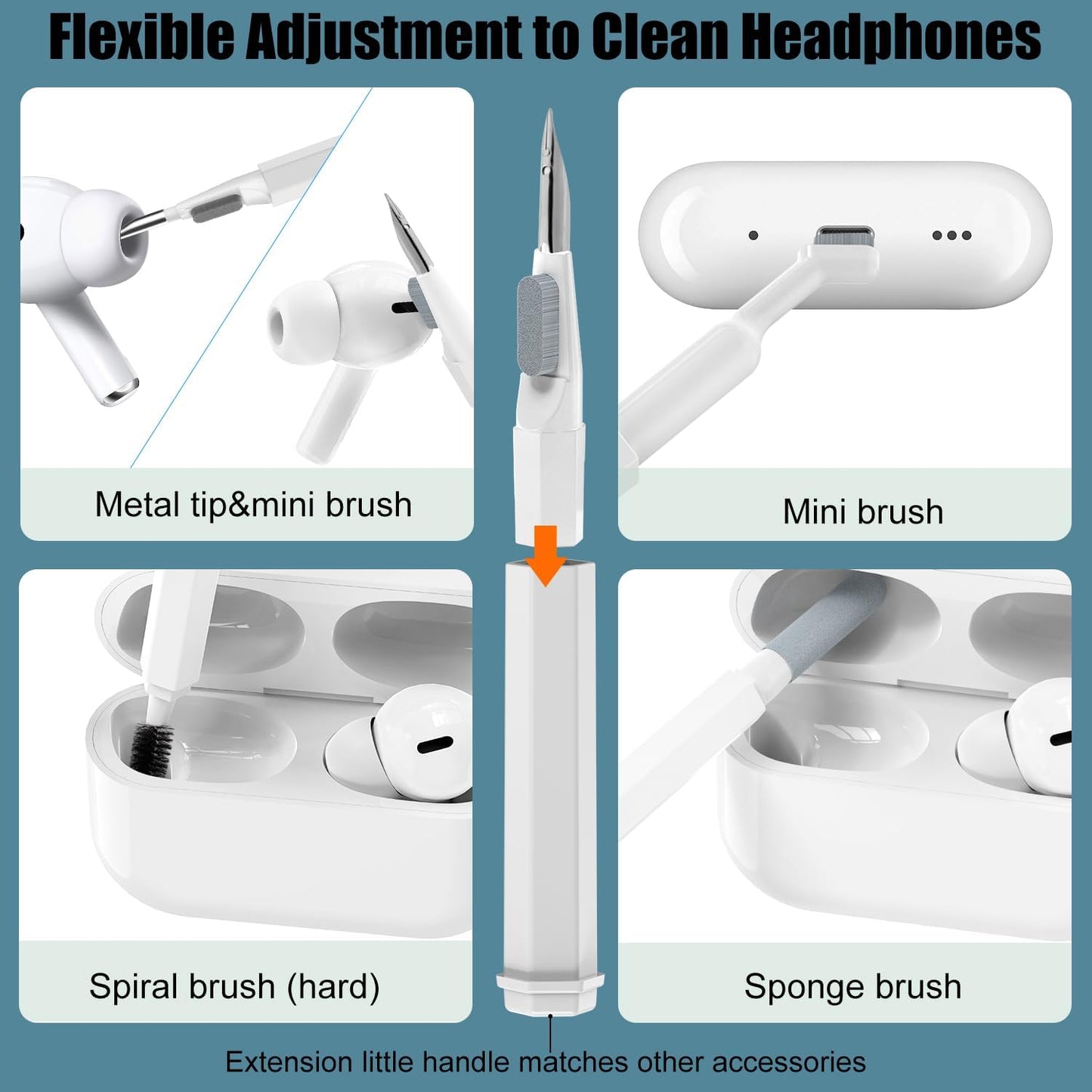 VICHYIE 20'si 1 Arada Klavye ve Kulaklık Temizleme Seti - AirPods 1/2/3/Pro, PC, Dizüstü Bilgisayar, Cep Telefonu, Kamera İçin Aksesuar