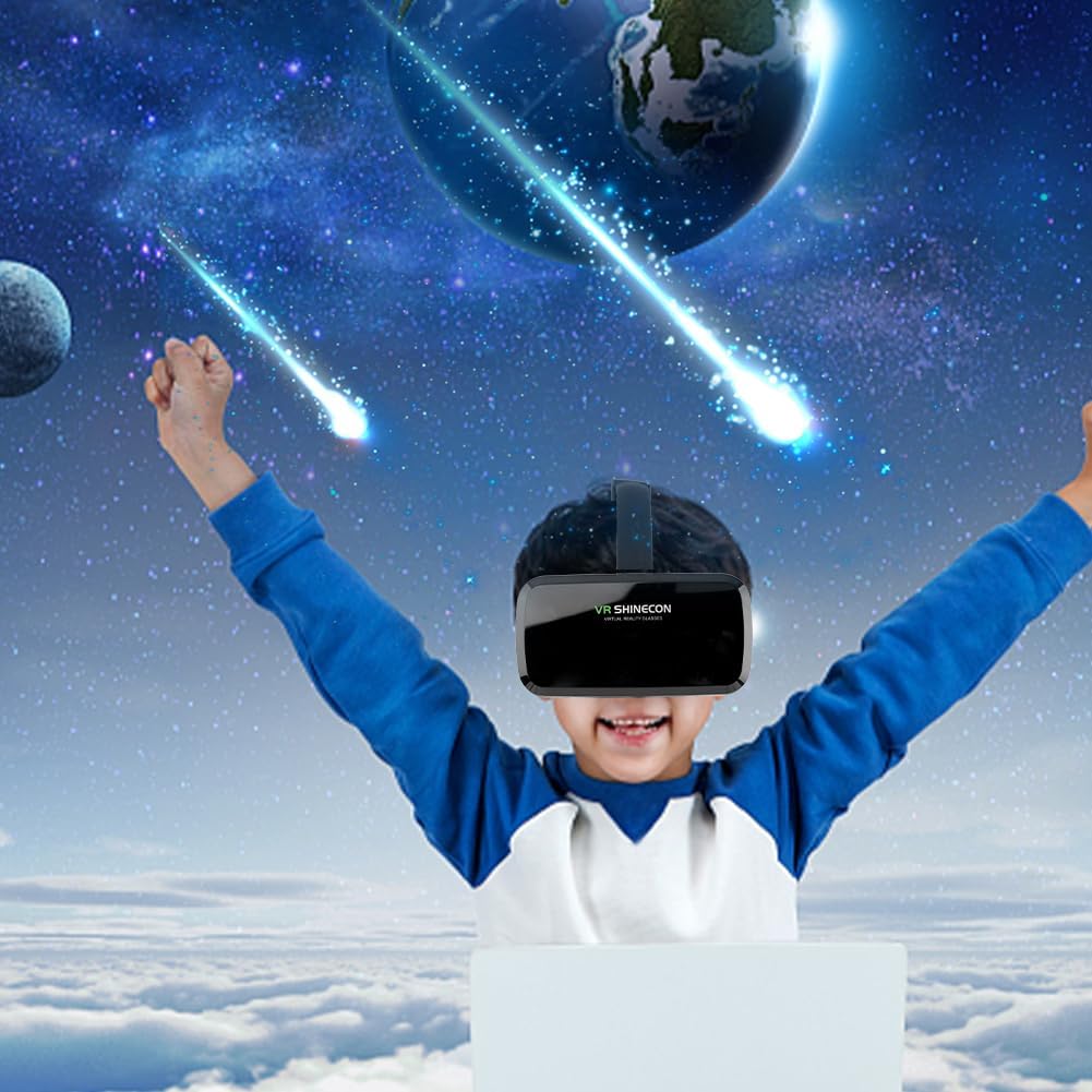 LVOERTUIG VR Headsets Virtual Reality Headsets for Phone Cell Phone 3D Glasses Helmets VR Goggles for TV Movies Video Games Support 4-6inches Mobile Screen,100° Large Viewing Angle(Black)