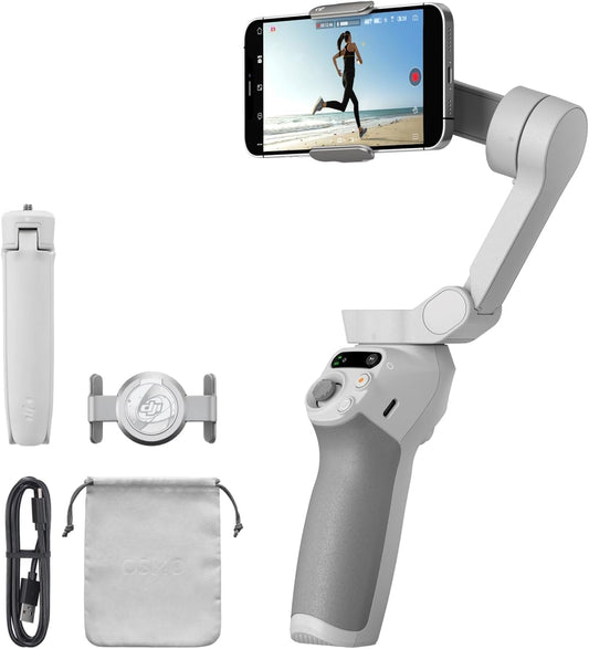 DJI OSMO Mobile SE akıllı telefon gimbal, 3 eksenli sabitleme, kullanışlı ve katlanabilir, ShotGuides'li Android ve iPhone gimbal, ActiveTrack 5.0 özellikli akıllı telefon gimbal, vlog sabitleyici