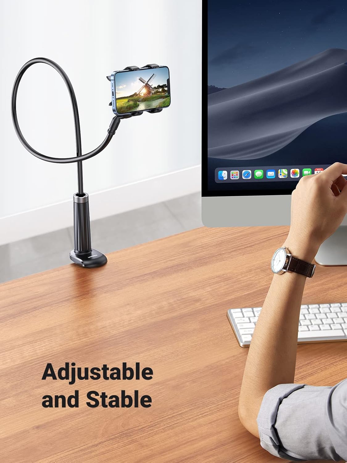 Ugreen Flexible Esnek Yatak Masa Telefon Tutucu Siyah 90 cm