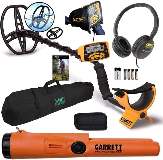 Garrett ACE 400 Metal Dedektörü, Su Geçirmez Bobin Pro-Pointer ve Taşıma Çantası