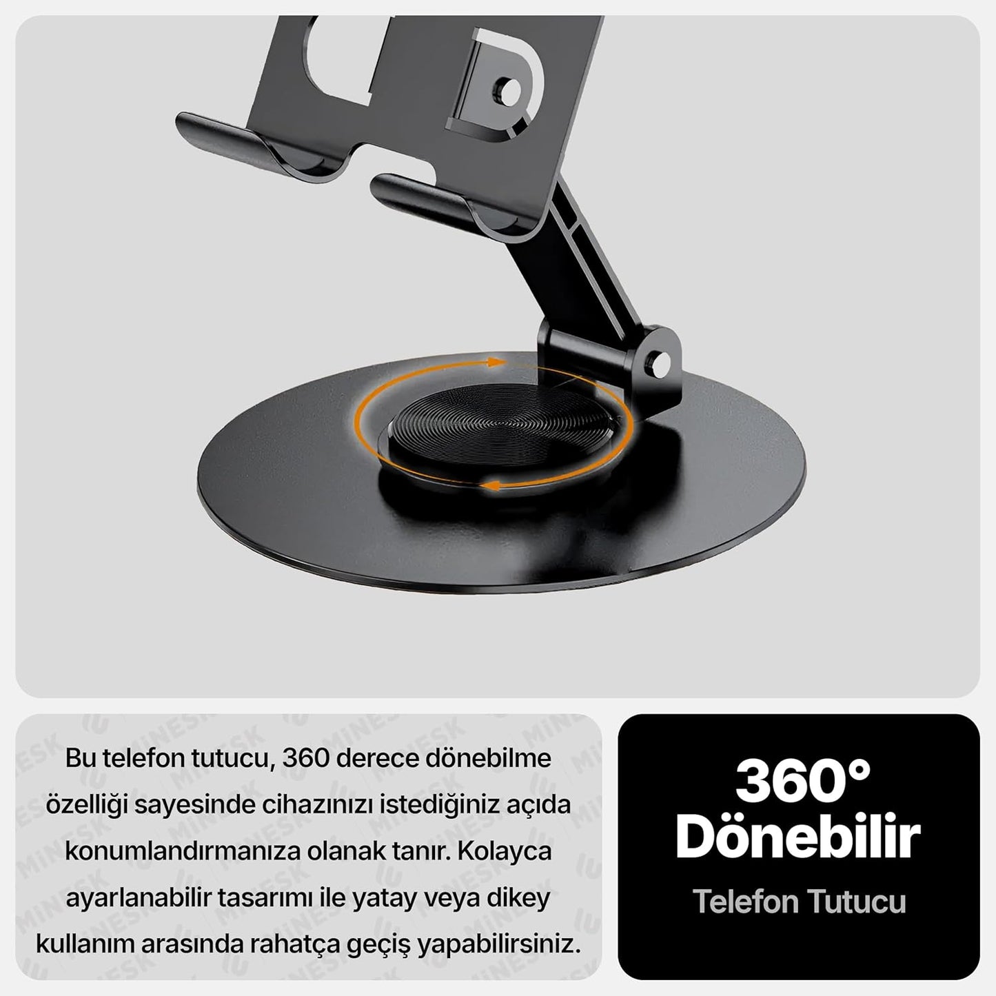 Minesk Magsafe ile Uyumlu Ultra Güçlü Mıknatıslı ve 360 Dönebilen yüksekliği ve Ekran Açısı Ayarlanabilen Vakum Sistemli Akıllı Telefon Tutucu (Vakumlu Manyetik)