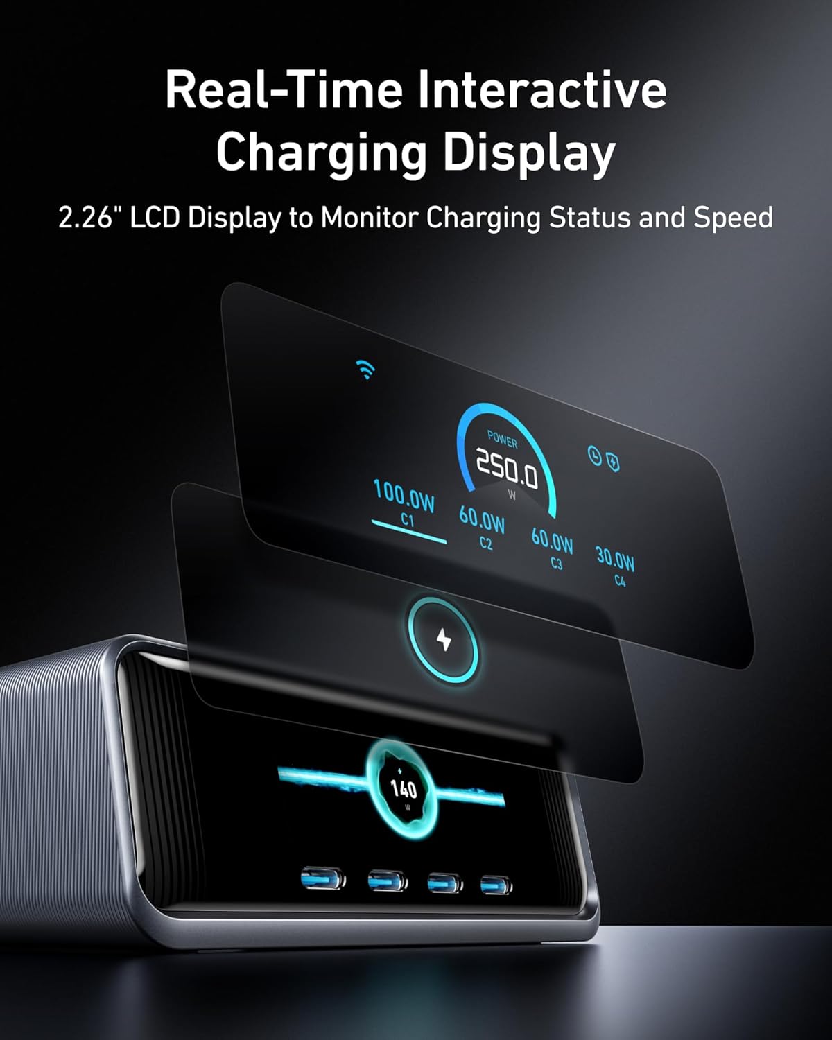 Anker Prime 250 W GaN Desktop Şarj A2345, Silver