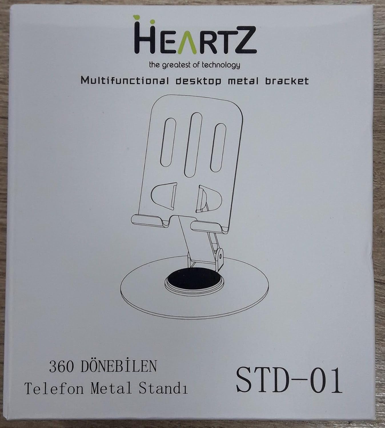 HEARTZ METAL 360 DERECE DÖNEBİLEN ÇİFT NOKTA AYARLI ÇOK FONKSİYONLU TABLET VE TELEFON STANDI