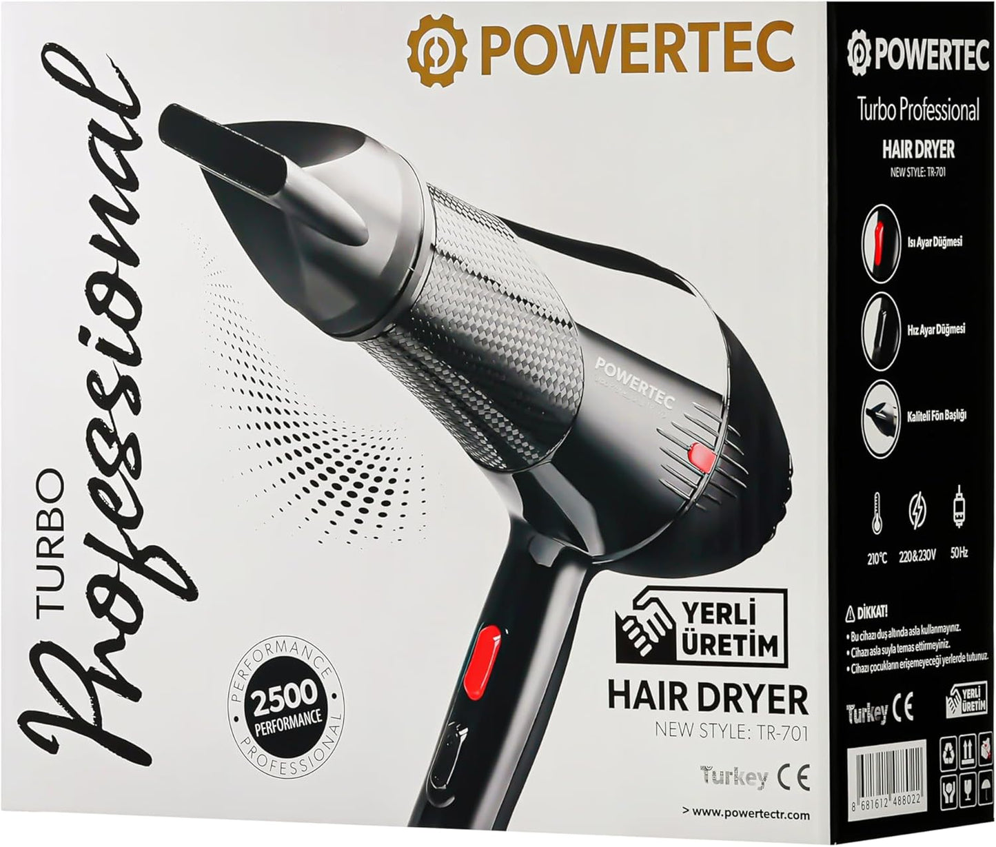 Powertec TR-701 Profesyonel Saç Kurutma & Fön Makinesi