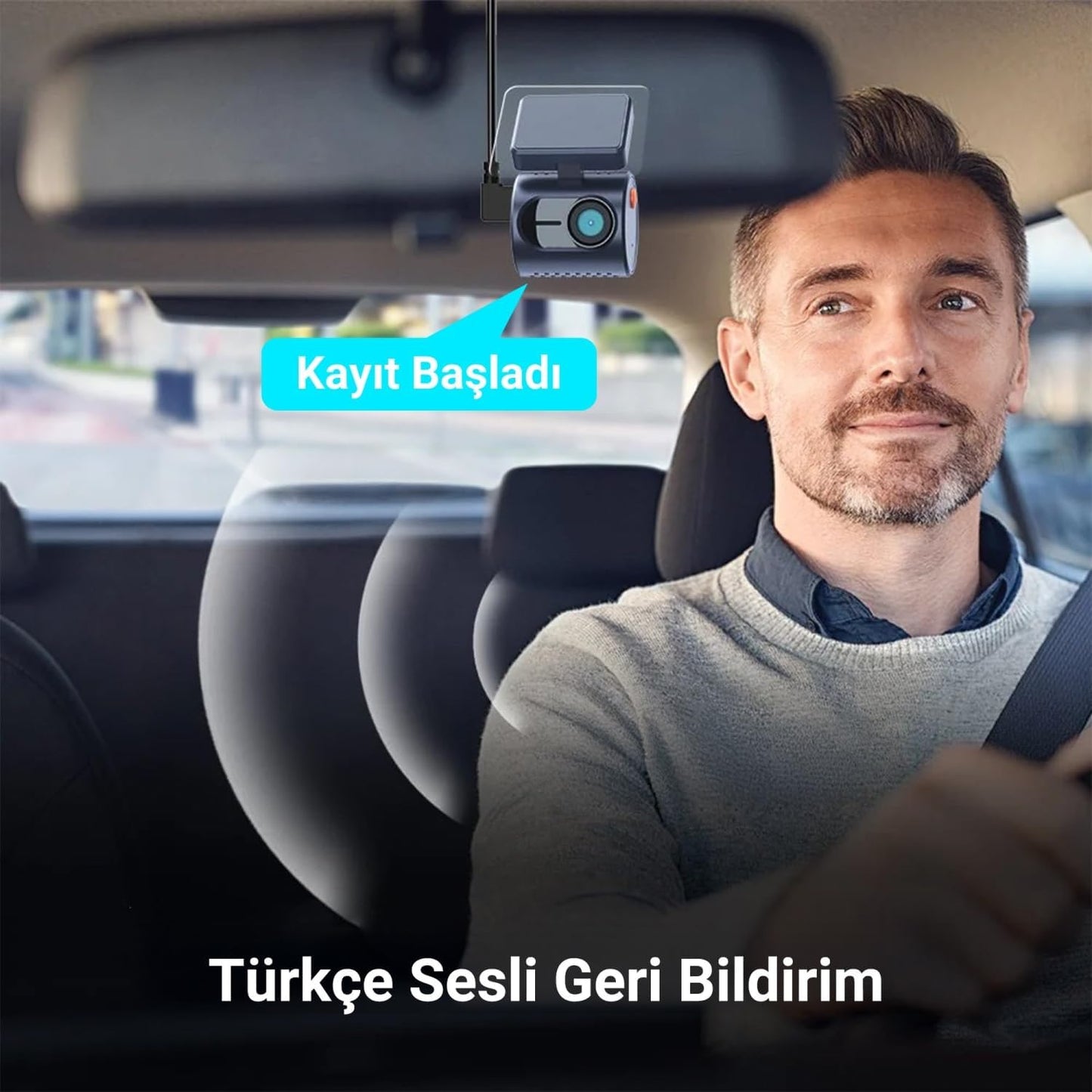 Kawa Mini 3 Pro 2K 1296P WDR Wi-Fi G-Sensörlü Gece Görüşlü Araç Kamerası Şeffaf LED Bildirim Ekranı